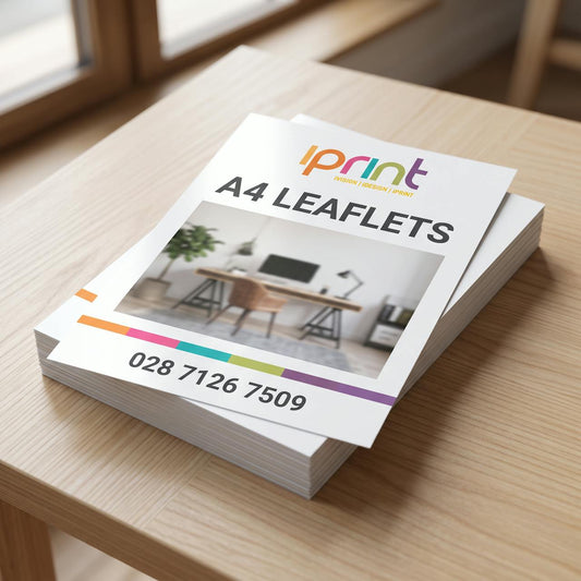 A4 leaflets printed by Iprint & Design, Derry
