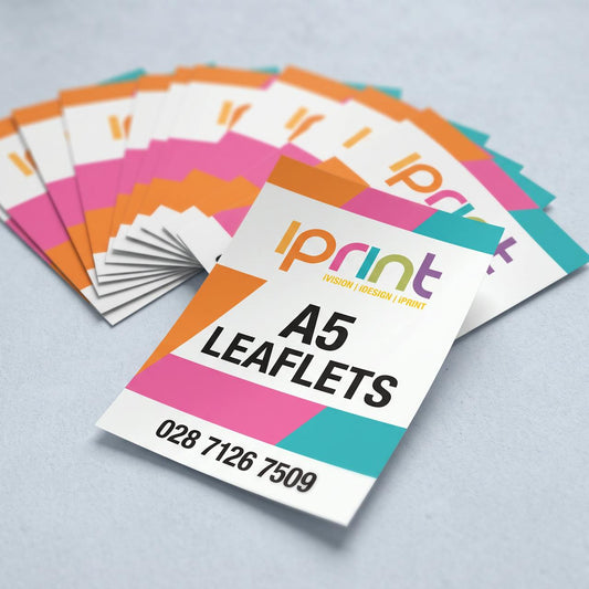 A5 leaflets printed by Iprint & Design, Derry