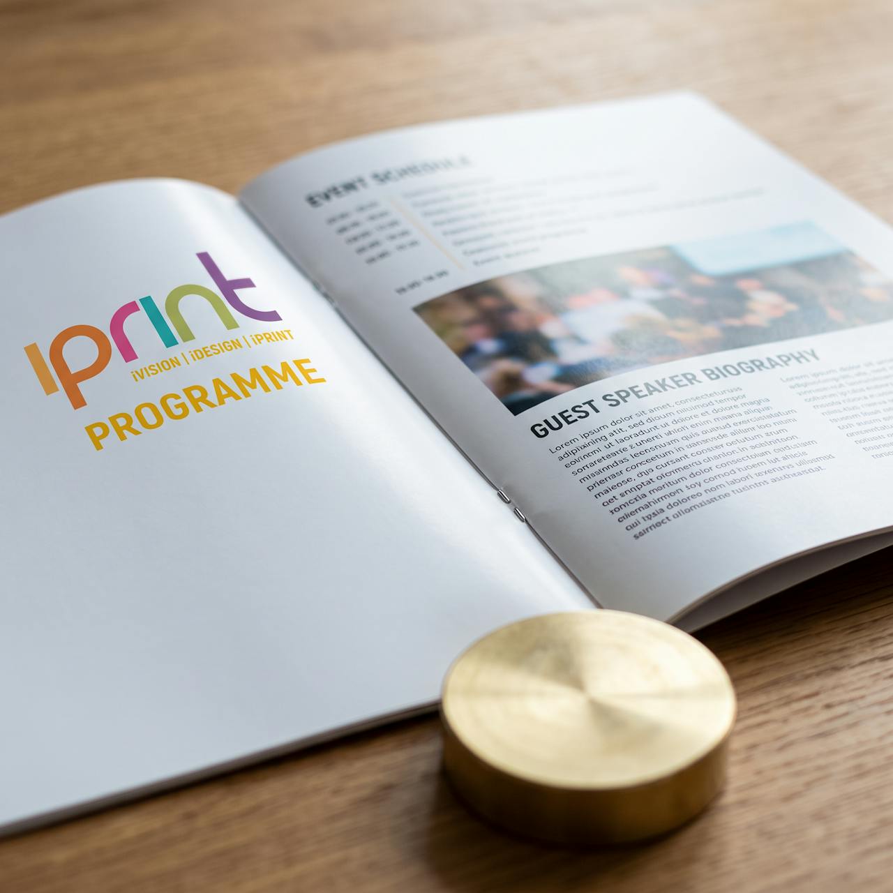 Close-up of A5 litho booklets printed by Iprint & Design, Derry