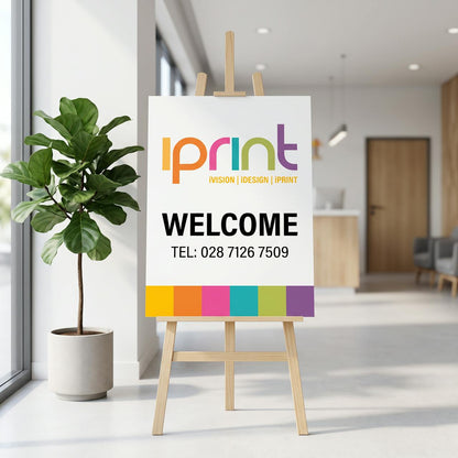 Foamex welcome sign printed by Iprint & Design, Derry