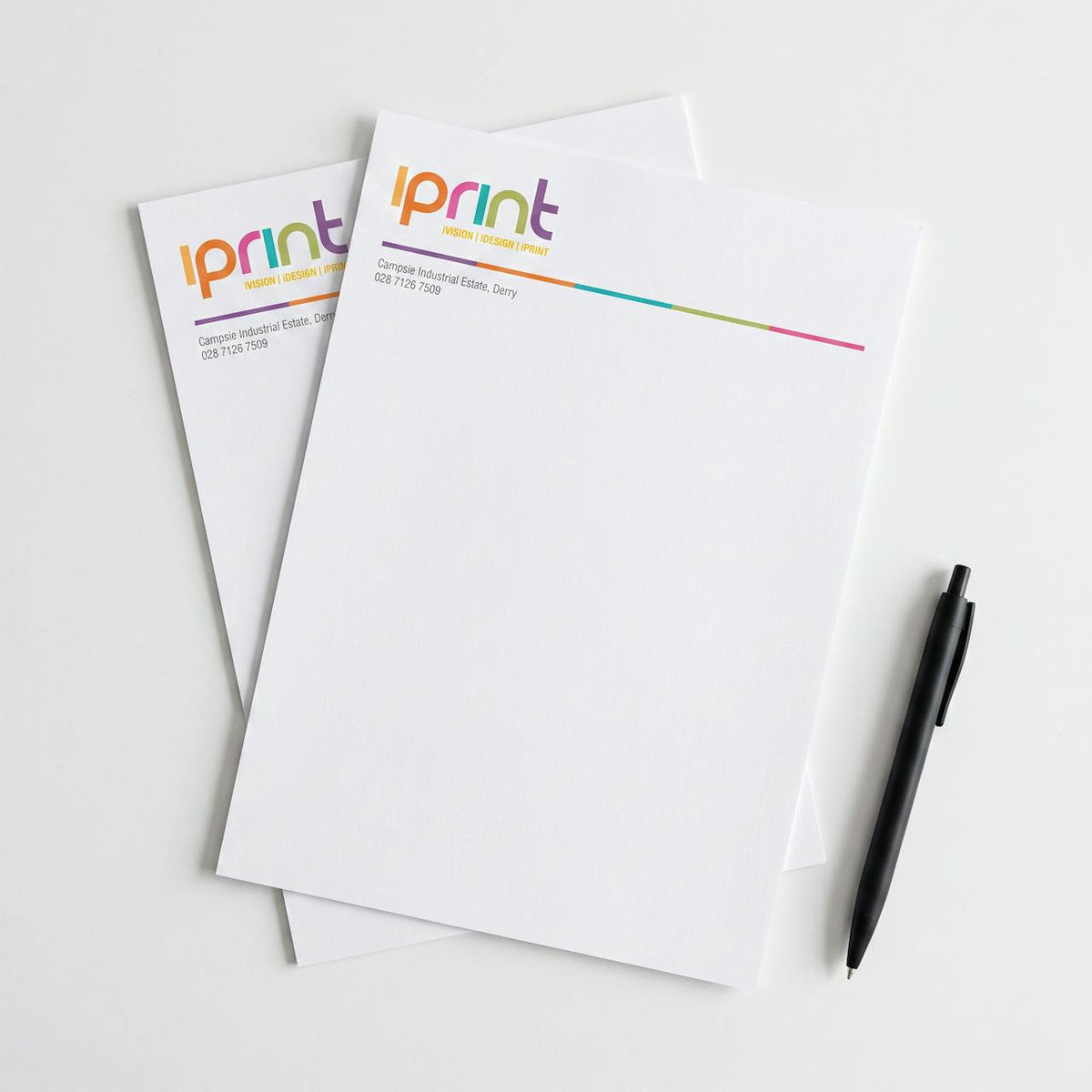 A4 letterheads printed by Iprint & Design, Derry