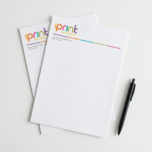 A4 letterheads printed by Iprint & Design, Derry