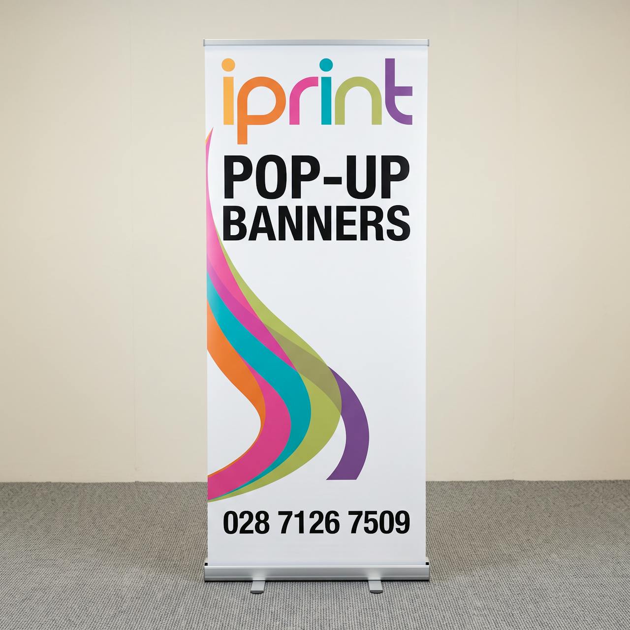 Pop-up roller banner printed by Iprint & Design, Derry