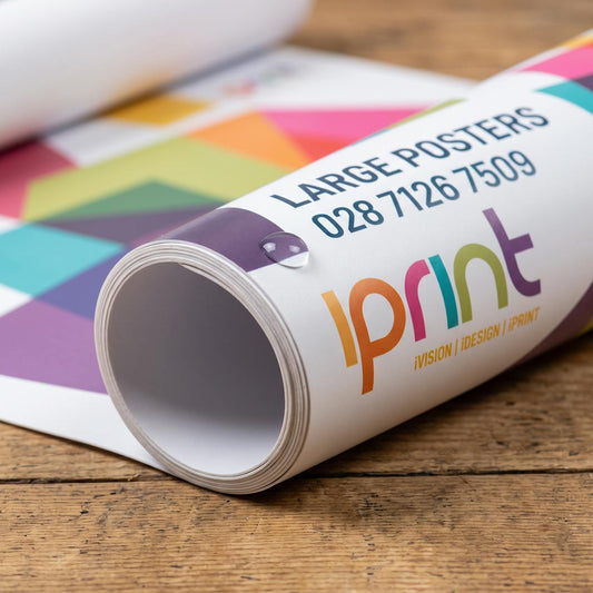 Close-up of large posters printed by Iprint & Design, Derry